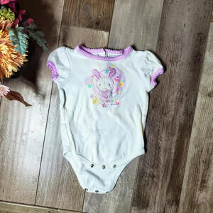 BabyWorks "Sweet Friend" Glittery White and Purple Polka Dot Bunny Top 3-6MOS